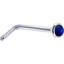 Load image into Gallery viewer, Solid 14K White Gold 2mm Genuine Sapphire Nose Ring