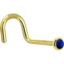 将图片加载到图库查看器,Solid 14K Yellow Gold 2mm Genuine Sapphire Nose Ring