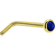 将图片加载到图库查看器,Solid 14K Yellow Gold 2mm Genuine Sapphire Nose Ring