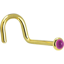 将图片加载到图库查看器,Solid 14K Yellow Gold 2mm Genuine Pink Garnet Nose Ring