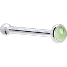 将图片加载到图库查看器,Solid 14K White Gold 2mm Genuine Peridot Nose Ring