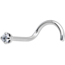 将图片加载到图库查看器,Solid 14K White Gold 1.5mm Genuine Diamond Nose Ring
