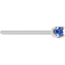 Load image into Gallery viewer, Solid 14K White Gold 1.5mm Genuine Blue Sapphire Nose Stud Ring