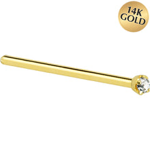 将图片加载到图库查看器,Solid 14K Yellow Gold 1.5mm Genuine Diamond Nose Ring