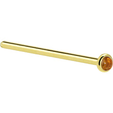Load image into Gallery viewer, Solid 14K Yellow Gold 2mm Genuine Citrine Saffron Nose Ring