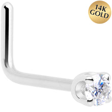 将图片加载到图库查看器,14k White Gold 2mm Moissanite Nose Ring