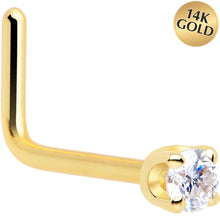 Load image into Gallery viewer, Solid 14K Yellow Gold 2mm Genuine Diamond Nose Ring