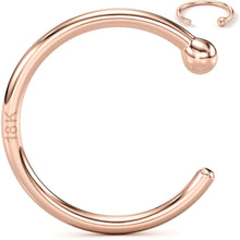 将图片加载到图库查看器,20G 5/16 Solid 18K Rose Gold Nose Hoop