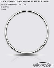 Load image into Gallery viewer, Single Hoop Nose 925 Sterling Silver Nose Hoop Ring