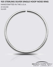 Load image into Gallery viewer, Single Hoop Nose 925 Sterling Silver Nose Hoop Ring
