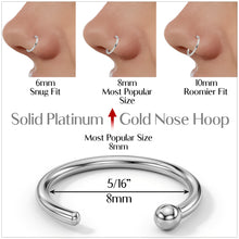 Load image into Gallery viewer, Real Platinum Nose Hoop - Hypoallergenic & Luxurious