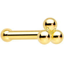 将图片加载到图库查看器,14k Yellow Gold 3mm Trinity Nose Ring
