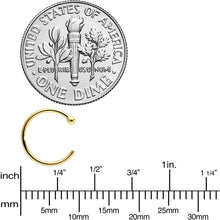 Load image into Gallery viewer, 20G 5/16 Solid 18K Yellow Gold Nose Hoop