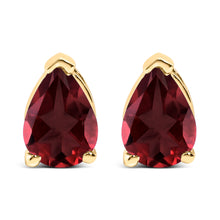 Load image into Gallery viewer, 14K White Gold 6x4MM Pear Shaped Purple Amethyst Solitaire Stud Earrings