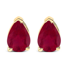 Load image into Gallery viewer, 14K White Gold 6x4MM Pear Shaped Purple Amethyst Solitaire Stud Earrings