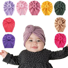 Load image into Gallery viewer, Infant Baby Headbands Solid Cotton Knot Turban Headband For Girls Beanie Hat Headwear For Girls