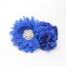 将图片加载到图库查看器,Luxury Modern Handmade Flower Headband Newborn Infant Pearl Flowers With Lace wide Headbands Bebes Hair Accessories Bow