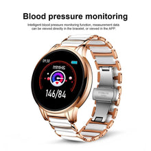 将图片加载到图库查看器,New Ceramic Smart Sport Fitness Watch For Women With Heart Rate Blood Pressure Monitor For Android and IOS Sistems Sport Multifunctional Steel Belt Smartwatch