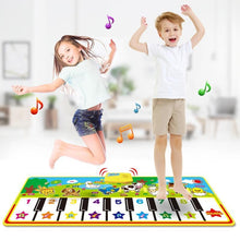 Load image into Gallery viewer, Big Musical Mat Carpet Touch Play Piano with 8 Animals Sound Music Instrument Baby Play Mat Rug Educational Toys For Kids