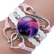 Load image into Gallery viewer, Classic Retro Wolf Head Elegant Bracelet Leather Bangle Luxury Bracelet Jewelry Boho Glass Moon Men Wrap Bangles For Men Women