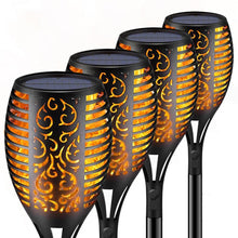 Load image into Gallery viewer, 33/96 LED Solar Stainless Steel Torch Lamp For Yard Garden Pathway Doorway Courtyard