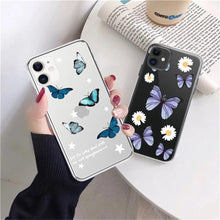Load image into Gallery viewer, Fashion Butterfly Transparent Phone Case For iPhone 11 12 13 Pro Max 12 Mini Beautiful Butterfly Soft Butterfly Silicone Protective Case Clear Back Cover