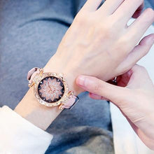 将图片加载到图库查看器,Women Elegant Popular Watch Set Starry Sky Ladies Bracelet Watch Casual Leather Sports Quartz Wristwatch For Women and Girls