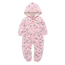Load image into Gallery viewer, Modern Popular Fashion Newborn One Piece Fleece Hooded Jumpsuit Long Sleeved Baby Body suits Romper For Girls and Boys Kids