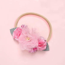 将图片加载到图库查看器,Modern Fashion Floral Headband Newborn Baby Elastic Hairbands Pearl Fresh Style Bow Knot For Girls
