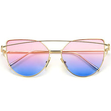 Load image into Gallery viewer, NEW Stevvex Designer Cat eye Sunglasses For Women and Ladies in Vintage Metal Reflective Glasse Mirror Retro Oculos De Sol Gafas Style With UV 400 Protection