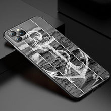 将图片加载到图库查看器,Anchor Boat Ship Wheel Phone Case For iPhone 13 12 Mini 11 Pro XS Max XR X 8 7 6S 6 Plus 5S 5 SE 2020 Black Cover Custom Anchor Hard Back Cover Case