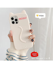 Load image into Gallery viewer, Cartoon Cute Cat Ear Phone Case For Iphone 14 12 13 11pro Max X Xr Xs 7 14plus Matte Soft Silicone Shockproof Case Funny Cat Design Cute Back Case