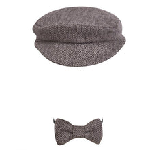 Load image into Gallery viewer, Modern Set Baby Newborn Peaked Beanie Cap Hat Bow Tie Photo Photography Prop Infant Boy Caps In elegant Modern Design