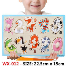 Load image into Gallery viewer, New Hand Grab Board Wooden Puzzle Toys for Children Cartoon Animal Fruit Kids Baby Early Educational Learning Toy