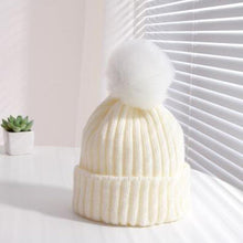 将图片加载到图库查看器,Winter Warm Baby Hat Fur Pompom Knitted Baby Hat Cap Infant Toddler Kids Hat Beanie In Modern Designer Style