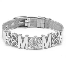 将图片加载到图库查看器,Fashion Stainless Steel Woman and Men Bracelet Mesh Bracelet Set Crystal Heart Anchor Charm Fine Bracelet Bangle For Female Lover