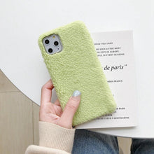 Load image into Gallery viewer, Fashion Lady Gift Case For Iphone Xs Max Xr X 11 Pro Max Se Furry Fluffy Warm Cover For Iphone 6 7 8 Plus Soft Phone Case Flexible Silicon Soft Fluffy Furry Shockproof Protective Phone Case For Iphone