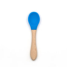 将图片加载到图库查看器,2PCS Bamboo Training Spoons Organic Soft Baby Feeding Silicone Tip Spoon Scoop Easy Grip Handle Toddlers Infant Gifts For Parents And Baby Boys Or Girls