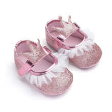 Load image into Gallery viewer, Newborn Infant Baby Girls Shoes Toddler Kids Princess Crown Glitter Design Shoes Soft Sole Anti-slip