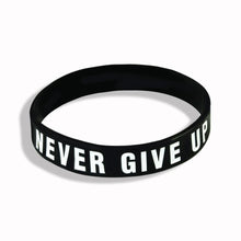 将图片加载到图库查看器,New Trend Motivation "The Road to Dreams" "Never Give Up" Inspirational Silicone Rubber Bracelet Elastic Band Brecelet for Women and Men In Unisex Design