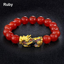 将图片加载到图库查看器,Obsidian Stone Beads Bracelet For Men and Women Unisex Wristband Gold Black Pixiu Wealth and Good Luck Bracelet Design
