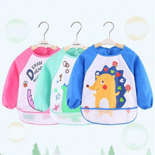Load image into Gallery viewer, Cute Cartoon Print Baby Waterproof Long Sleeve Apron Children Feeding Smock Bib Baby Accessories