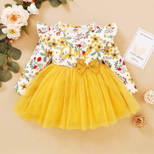 Load image into Gallery viewer, Baby Girl Flower Dress Pretty Bow Outfits Long Sleeve Toddler Girl Unique Design Perfect Gift