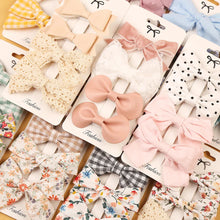 Load image into Gallery viewer, 4Pcs Leopard Print Hair Bow Clips for Baby Girls Lace Barrettes