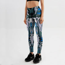 将图片加载到图库查看器,Qickitout Leggings Machine New Women's Deformation Robot Armor Leggings Digital Print Pants Trousers Stretch Pants Drop Shipping