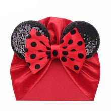 Load image into Gallery viewer, Modern Shiny Cute Dot Big Bow Baby Cap Hat For Girls Kids Flannel Beanie Autumn Winter Warm Girls Turbans