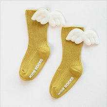 Load image into Gallery viewer, Luxury Modern Socks Baby Girls Knee High Socks With Angel wing Summer Autumn Cotton Socks Solid Candy Color Toddler For Kids