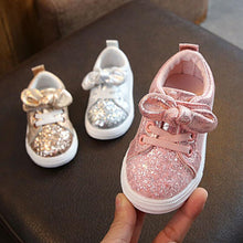 将图片加载到图库查看器,Cute Girls Casual Shoes Sneakers Toddler Baby Girls Bow Sequin Crib Trend Casual Shoes Kids Children Anti Slip Pink Dress Shoes