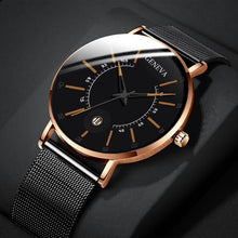 Load image into Gallery viewer, Men Watches Luxury Fashion Mens Business Watch Ultra Thin Stainless Steel Mesh Belt Quartz Wrist Watch For Men's and Boys