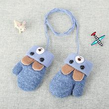 Load image into Gallery viewer, New Fashion Children Winter Hats Baby Kids Girl Solid Knitted Beanies Caps Hair thick ball And Modern Gloves